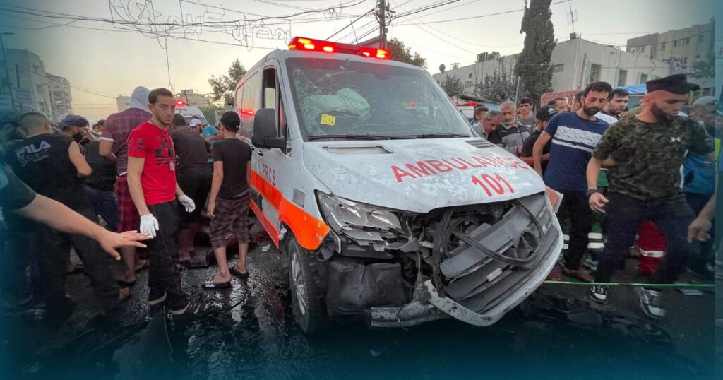 Israel Accepts Airstrikes on an Ambulance Outside a Hospital and killed 15 People